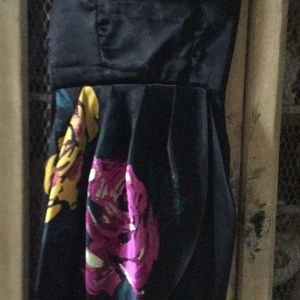 Forever 21 Black Roses Pink Yellow Dress Size